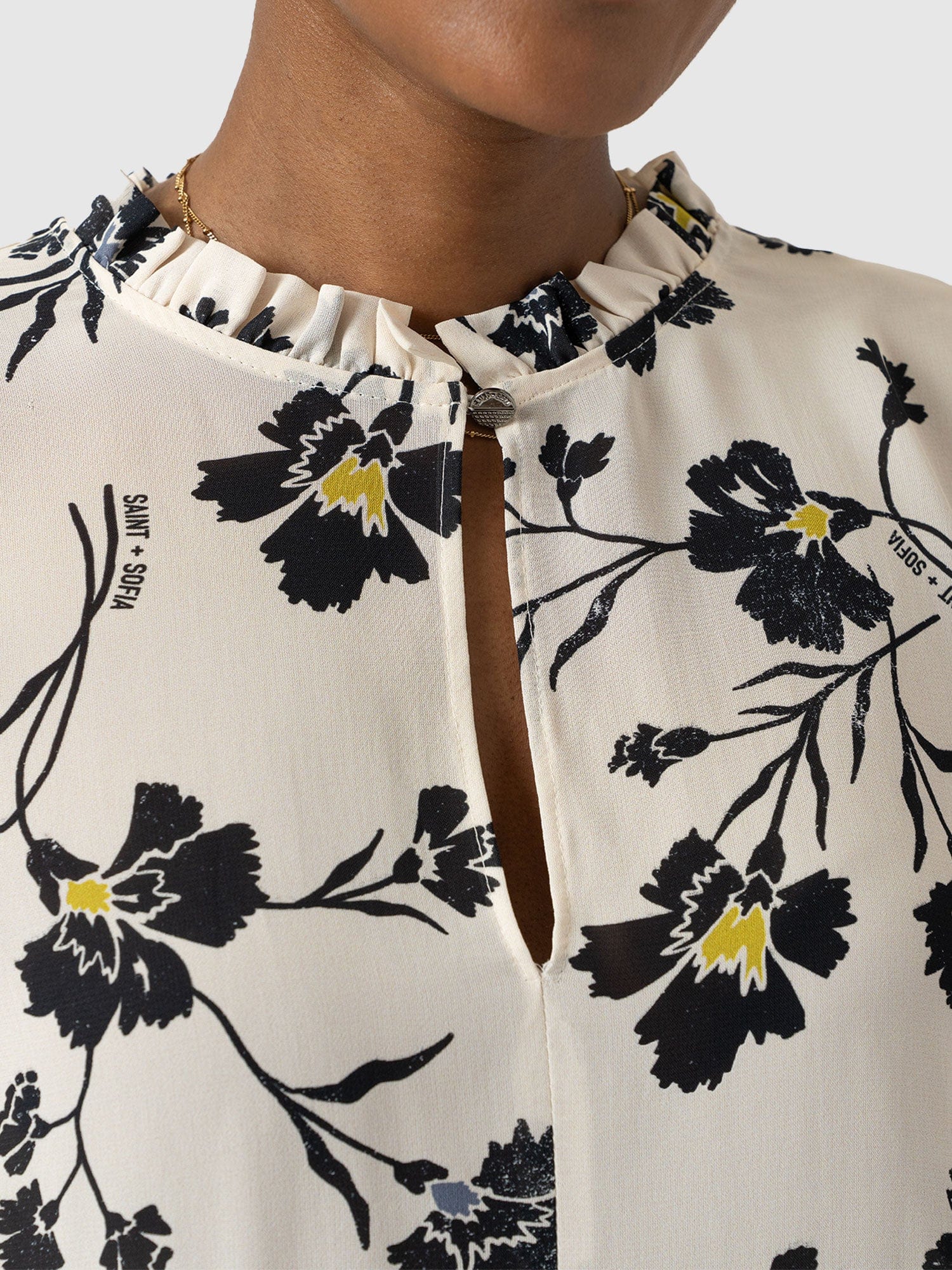 Olivia Blouse - White Spring Floral